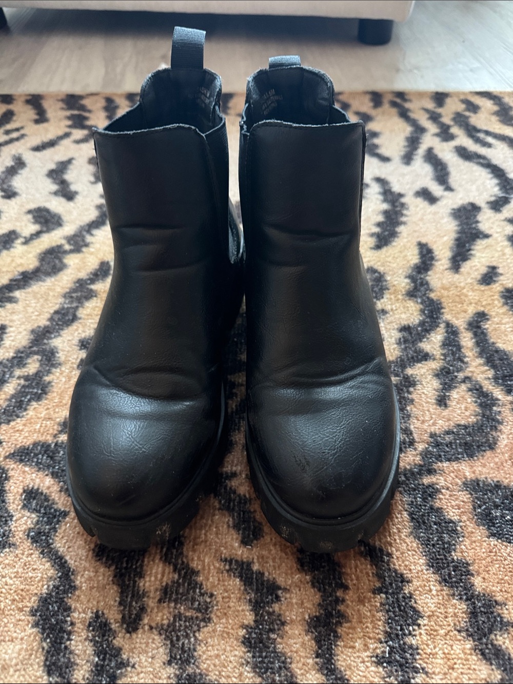 Black Chelsea-Style Ankle Booties with Pull Tabs Sasha